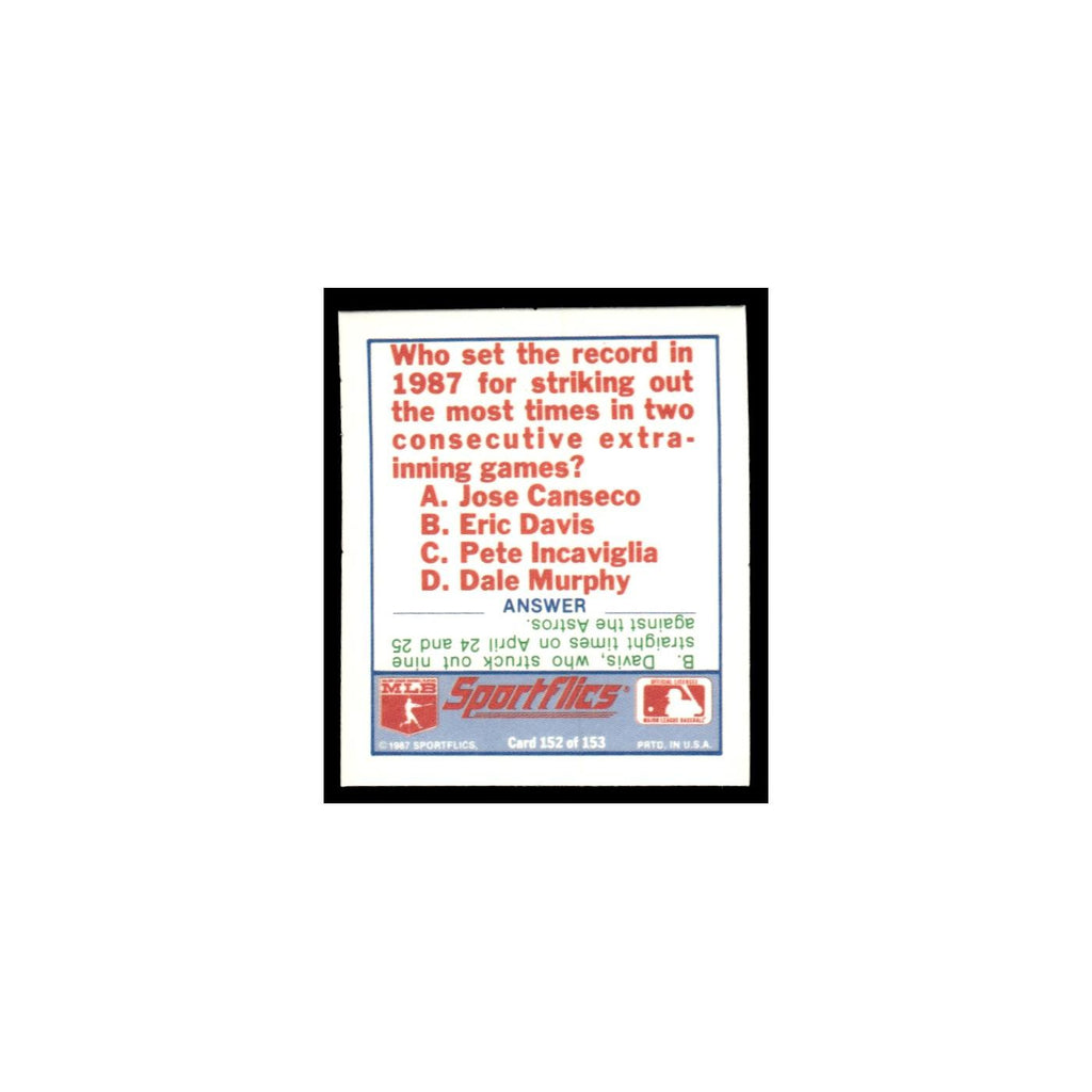Kansas City Royals 1988 Sportflics Mini Team Logo Trivia #152 Baseball Card NM