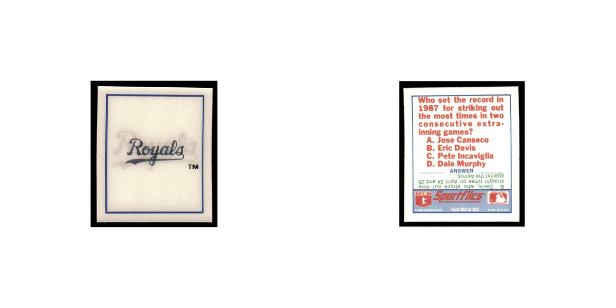 Kansas City Royals 1988 Sportflics Mini Team Logo Trivia #152 Baseball Card NM