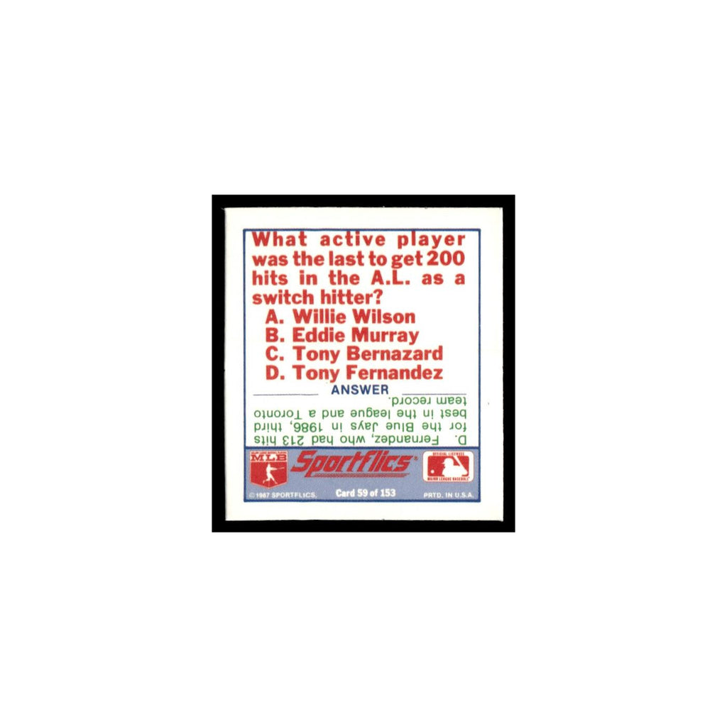 Montreal Expos 1988 Sportflics Mini Team Logo Trivia #59 Baseball Card NM