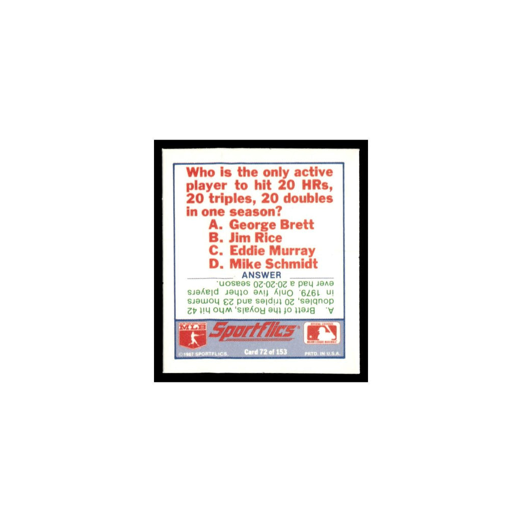Houston Astros 1988 Sportflics Mini Team Logo Trivia #72 Baseball Card NM
