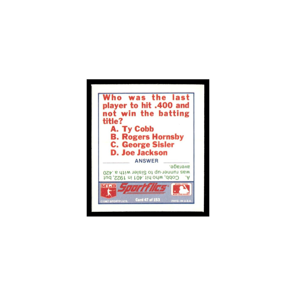 San Diego Padres 1988 Sportflics Mini Team Logo Trivia #47 Baseball Card NM