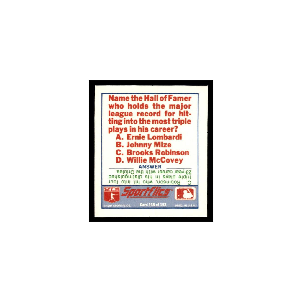 Milwaukee Brewers 1988 Sportflics Mini Team Logo Trivia #118 Baseball Card NM