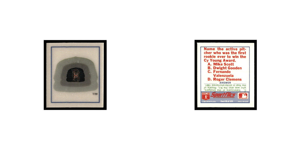 Boston Red Sox 1988 Sportflics Mini Team Logo Trivia #35 Baseball Card NM