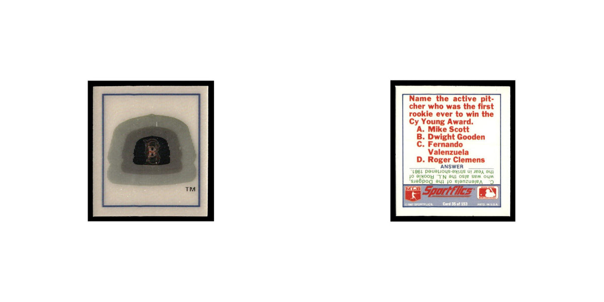 Boston Red Sox 1988 Sportflics Mini Team Logo Trivia #35 Baseball Card NM