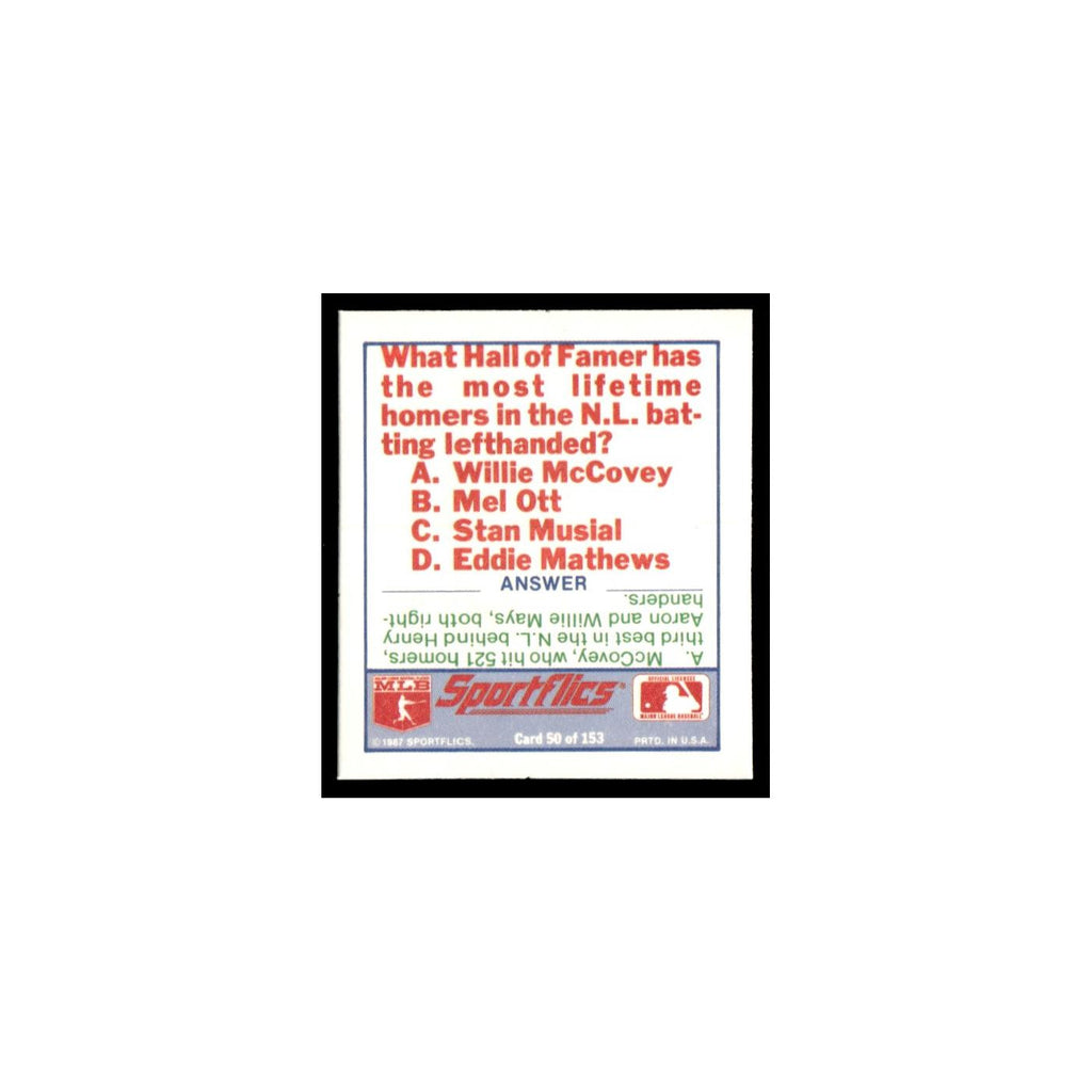 Houston Astros 1988 Sportflics Mini Team Logo Trivia #50 Baseball Card NM