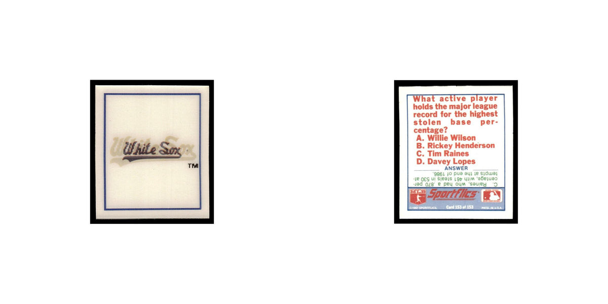 Chicago White Sox 1988 Sportflics Mini Team Logo Trivia #153 Baseball Card NM