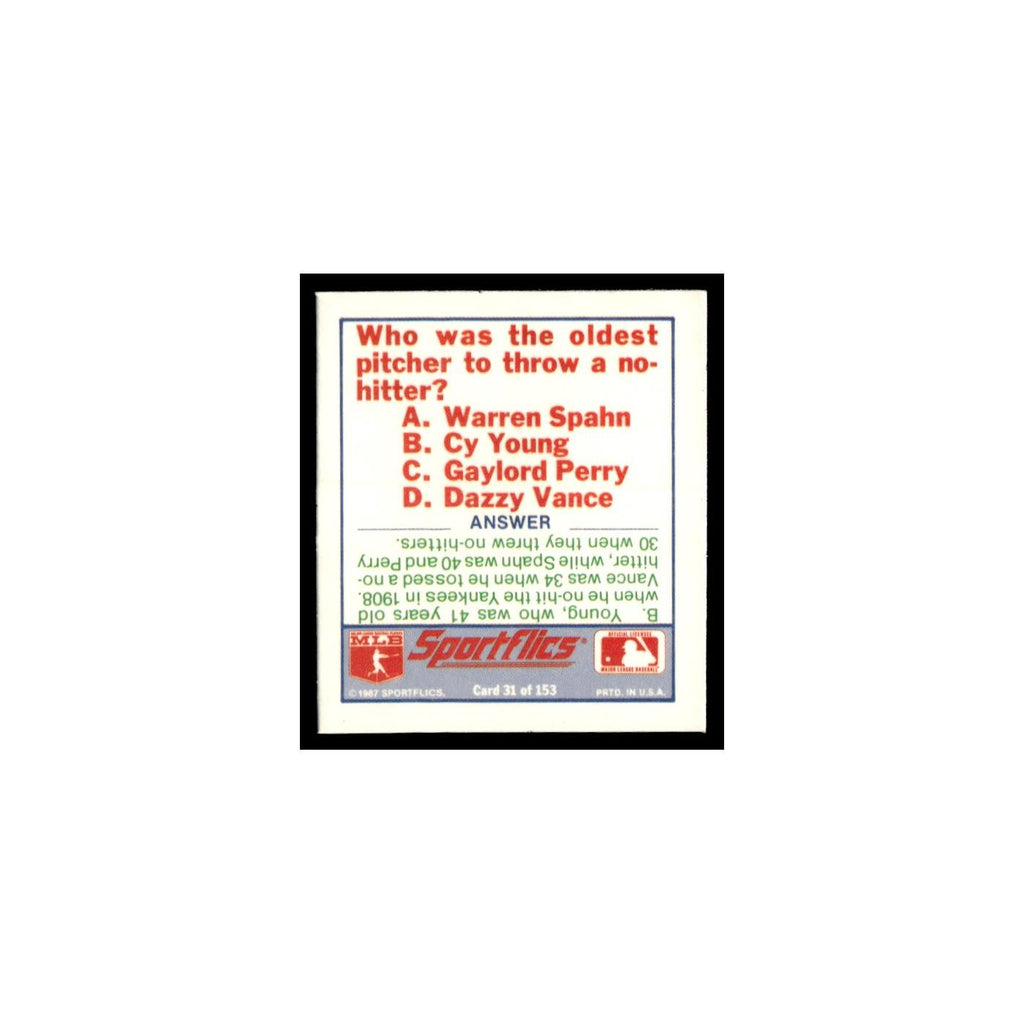 Minnesota Twins 1988 Sportflics Mini Team Logo Trivia #31 Baseball Card NM