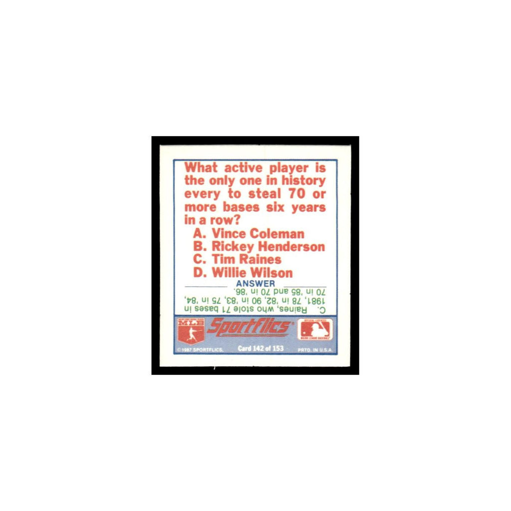 California Angels 1988 Sportflics Mini Team Logo Trivia #142 Baseball Card NM