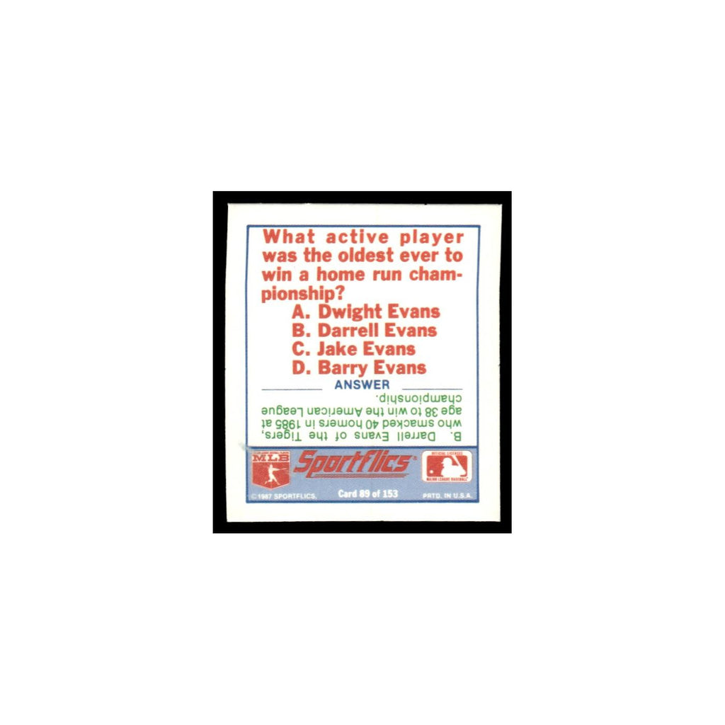 New York Mets 1988 Sportflics Mini Team Logo Trivia #89 Baseball Card NM
