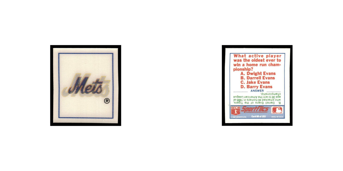 New York Mets 1988 Sportflics Mini Team Logo Trivia #89 Baseball Card NM