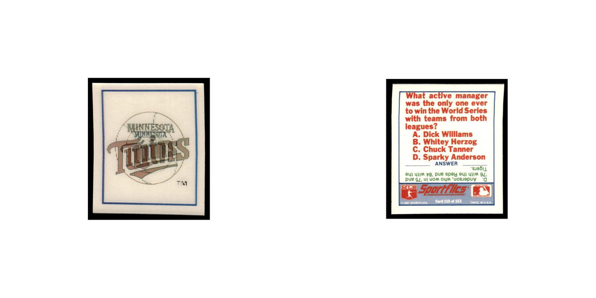 Minnesota Twins 1988 Sportflics Mini Team Logo Trivia #115 Baseball Card NM