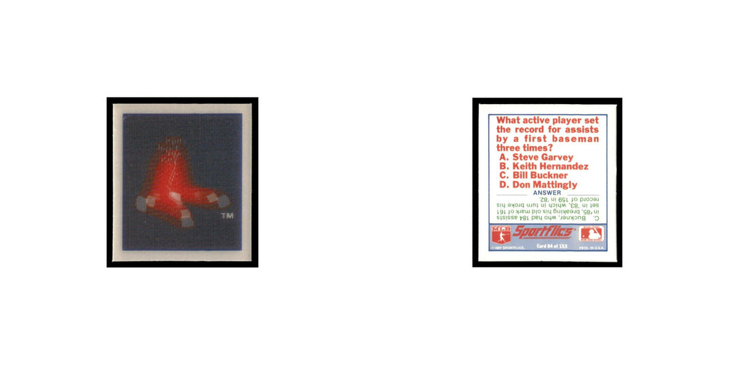 Boston Red Sox 1988 Sportflics Mini Team Logo Trivia #84 Baseball Card NM