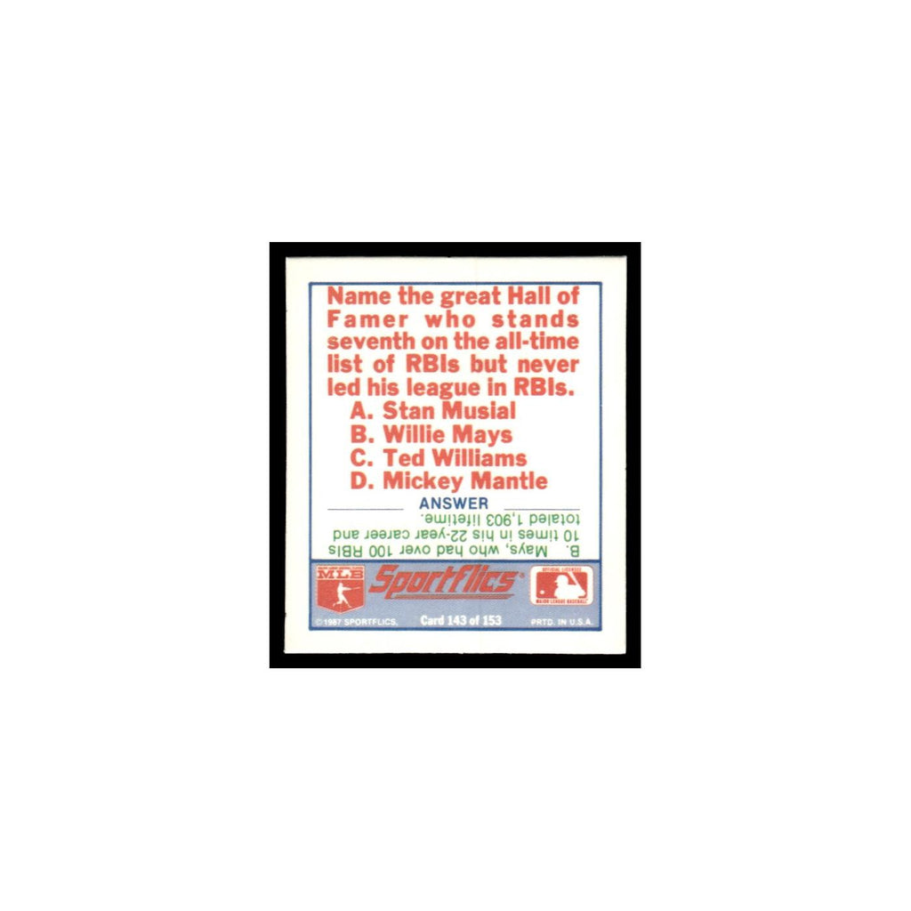Toronto Blue Jays 1988 Sportflics Mini Team Logo Trivia #143 Baseball Card NM