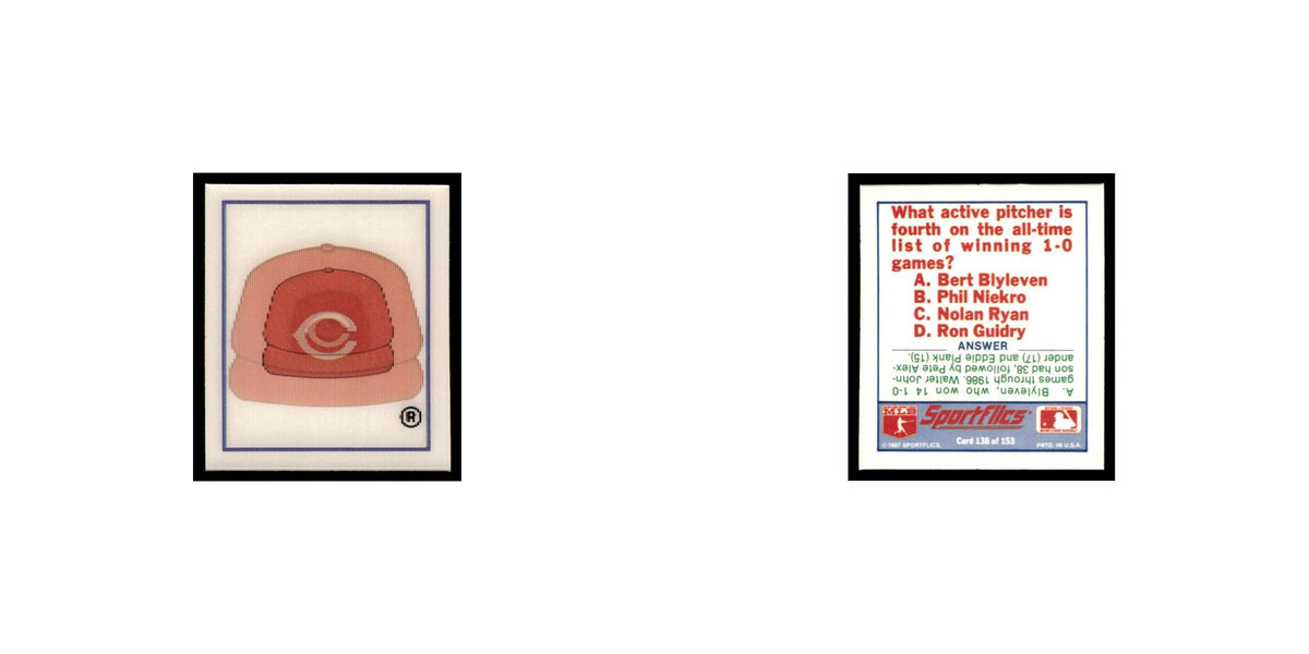 Cincinnati Reds 1988 Sportflics Mini Team Logo Trivia #138 Baseball Card NM