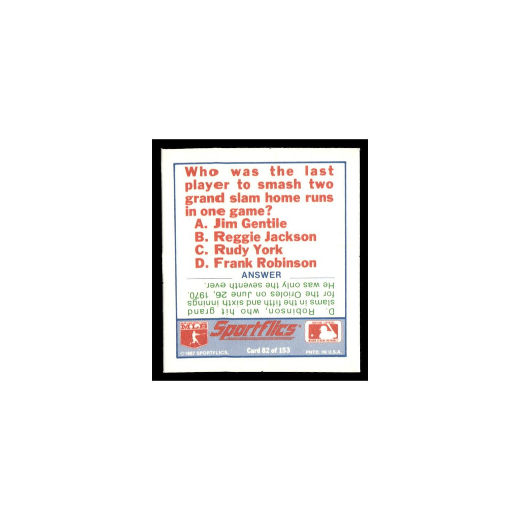Seattle Mariners 1988 Sportflics Mini Team Logo Trivia #82 Baseball Card NM