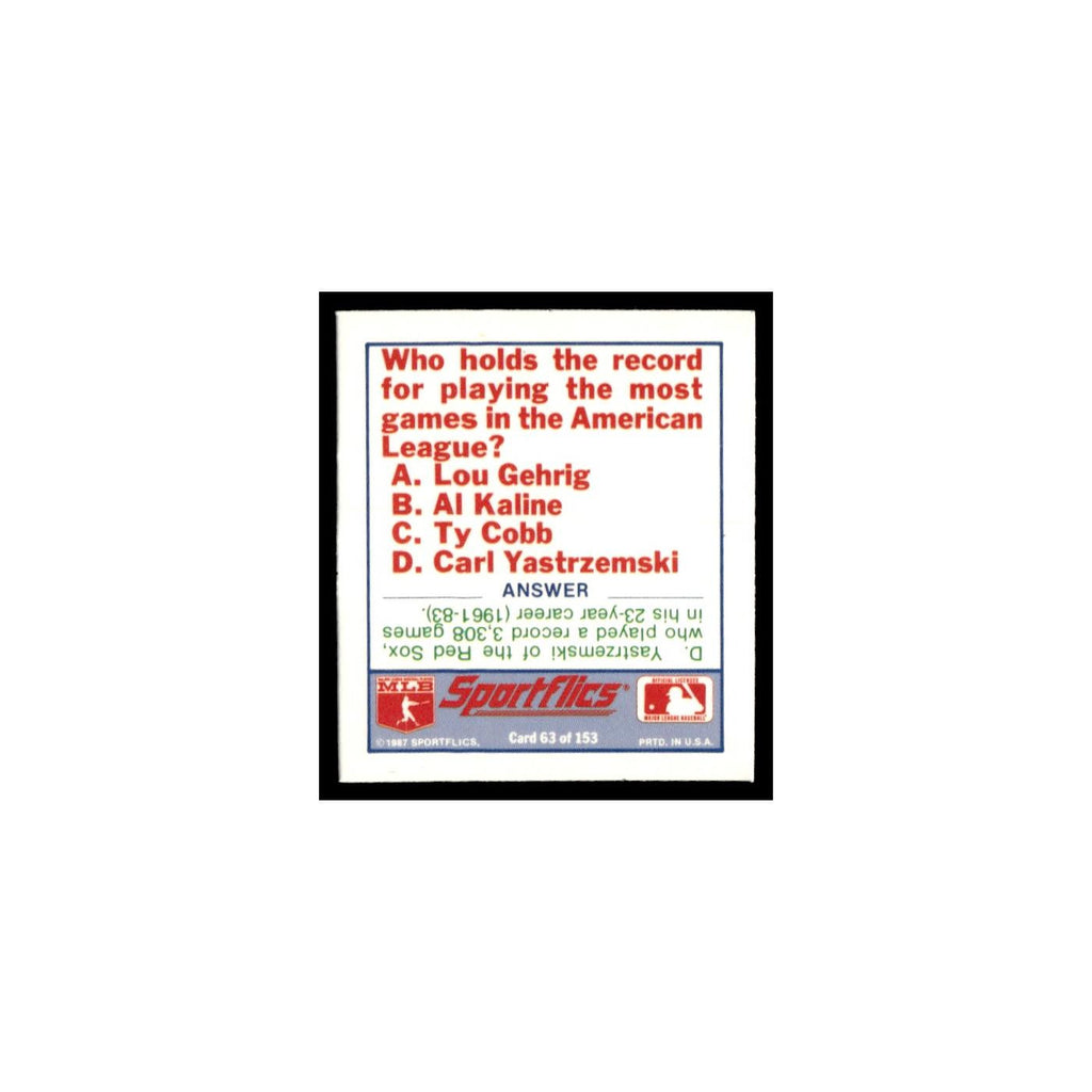 Seattle Mariners 1988 Sportflics Mini Team Logo Trivia #63 Baseball Card NM