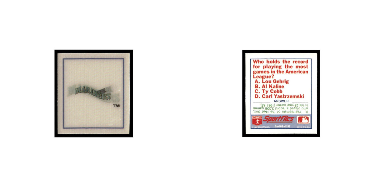Seattle Mariners 1988 Sportflics Mini Team Logo Trivia #63 Baseball Card NM