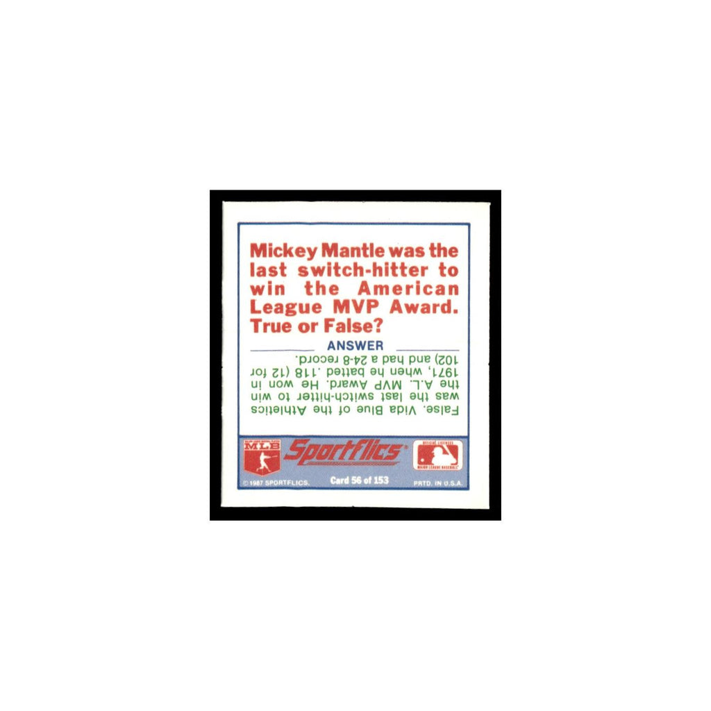 Toronto Blue Jays 1988 Sportflics Mini Team Logo Trivia #56 Baseball Card NM