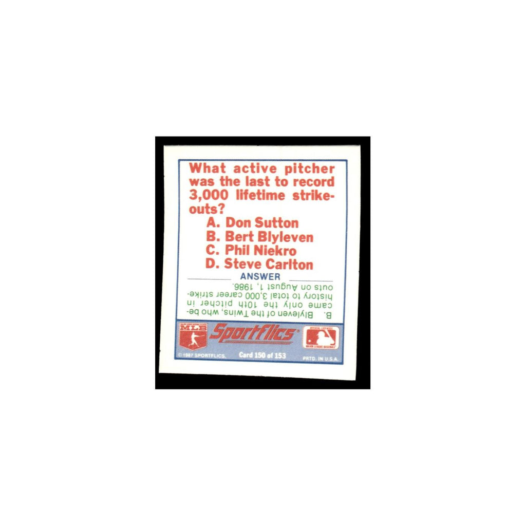 Los Angeles Dodgers 1988 Sportflics Mini Team Logo Trivia #150 Baseball Card NM