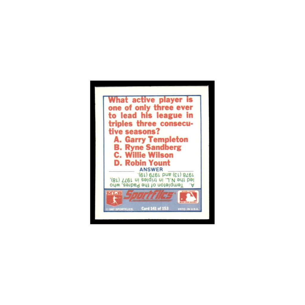 St. Louis Cardinals 1988 Sportflics Mini Team Logo Trivia #141 Baseball Card NM