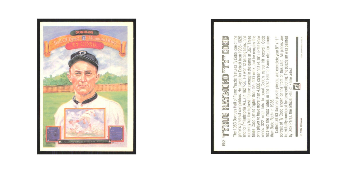 1982 Donruss Ty Cobb Tigers #20