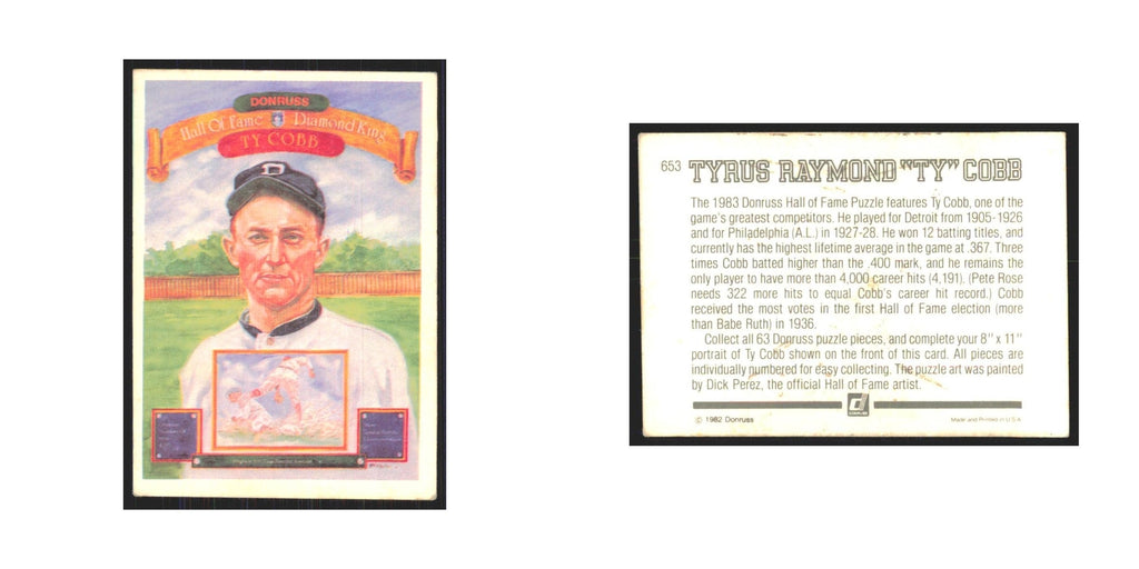 1982 Donruss Ty Cobb Tigers #653