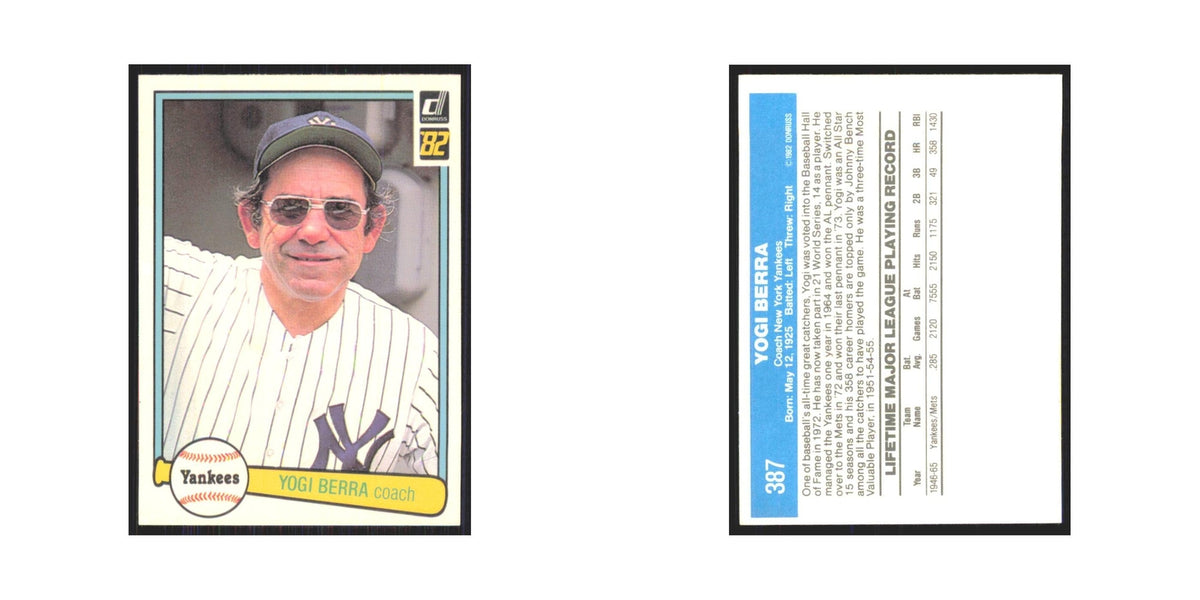 1982 Donruss Yogi Berra Yankees #387