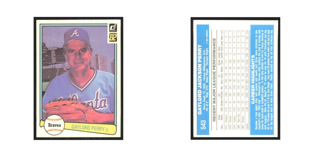 1982 Donruss Gaylord Perry Braves #543