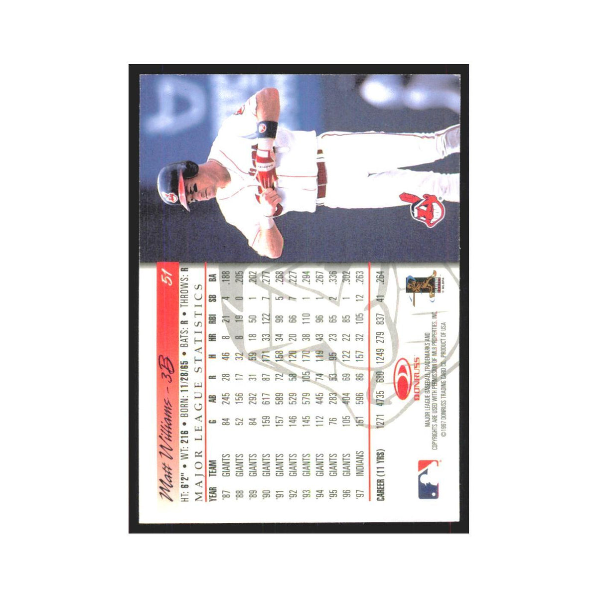 1998 Donruss Matt Williams Indians #51