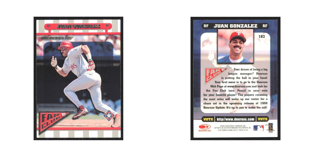1998 Donruss Juan Gonzalez Rangers #162