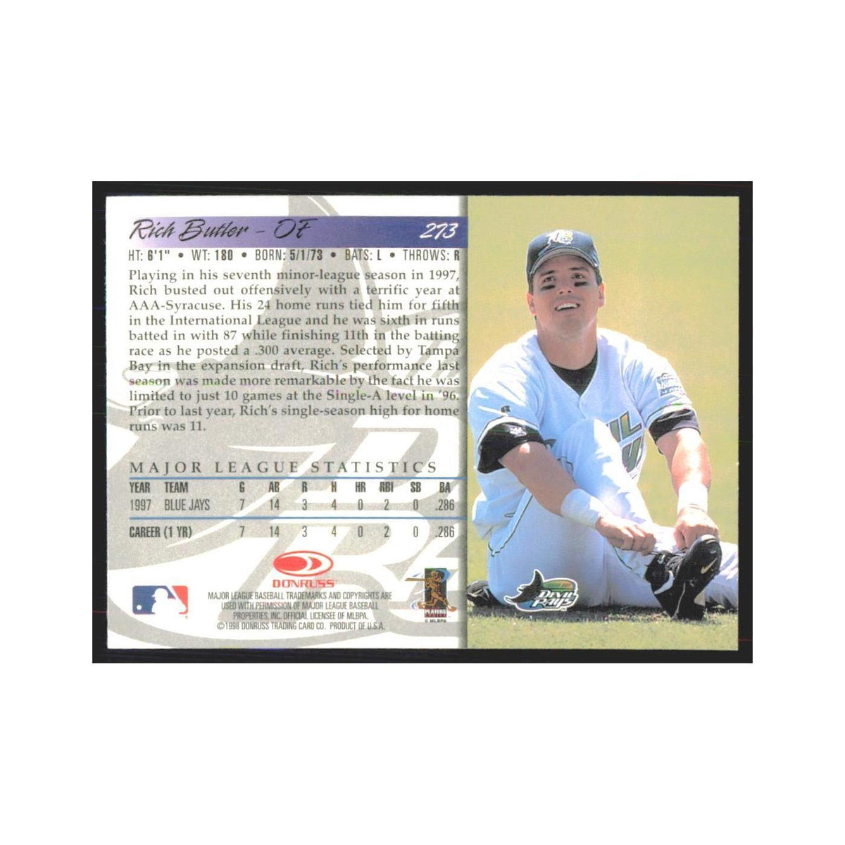 1998 Donruss Rich Butler Rays #273