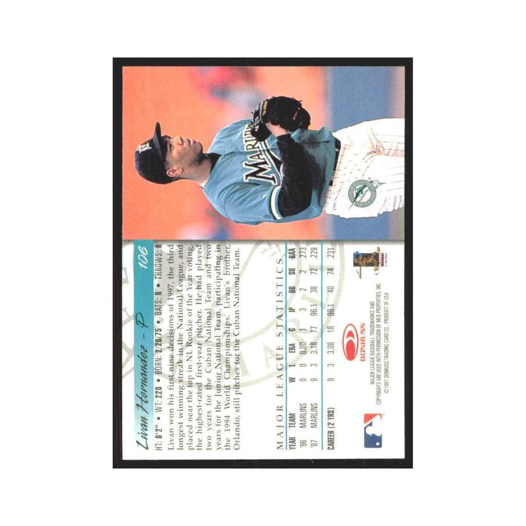 1998 Donruss Livan Hernandez Florida Marlins #106