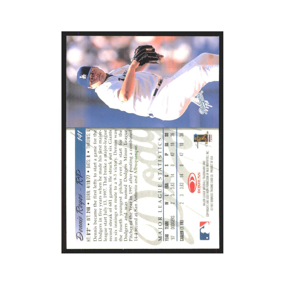 1998 Donruss Dennis Reyes Dodgers #141