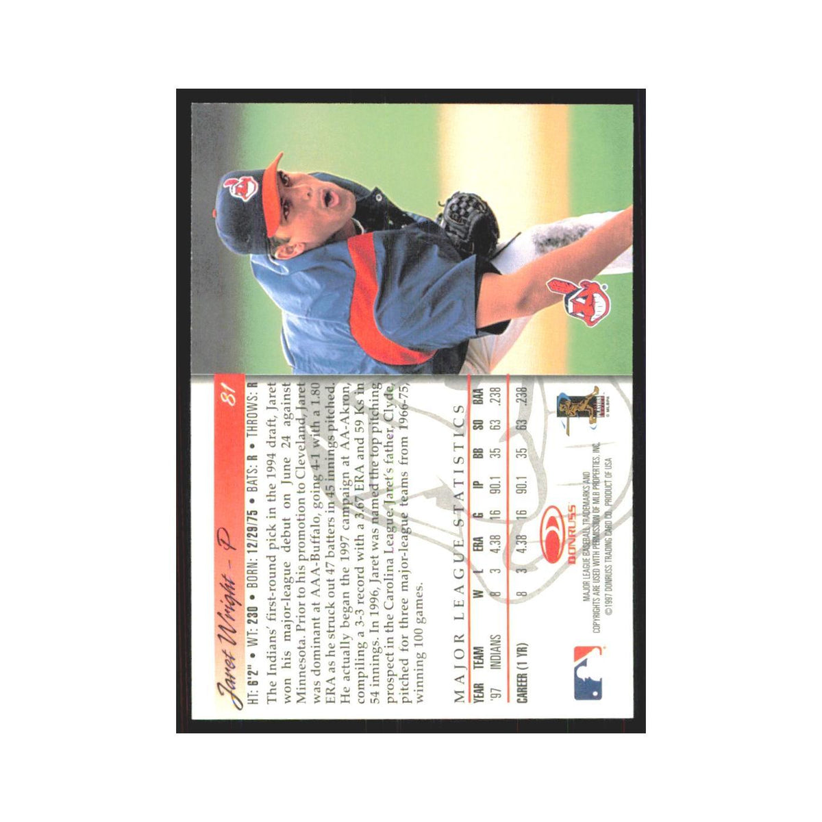 1998 Donruss Jaret Wright Indians #81
