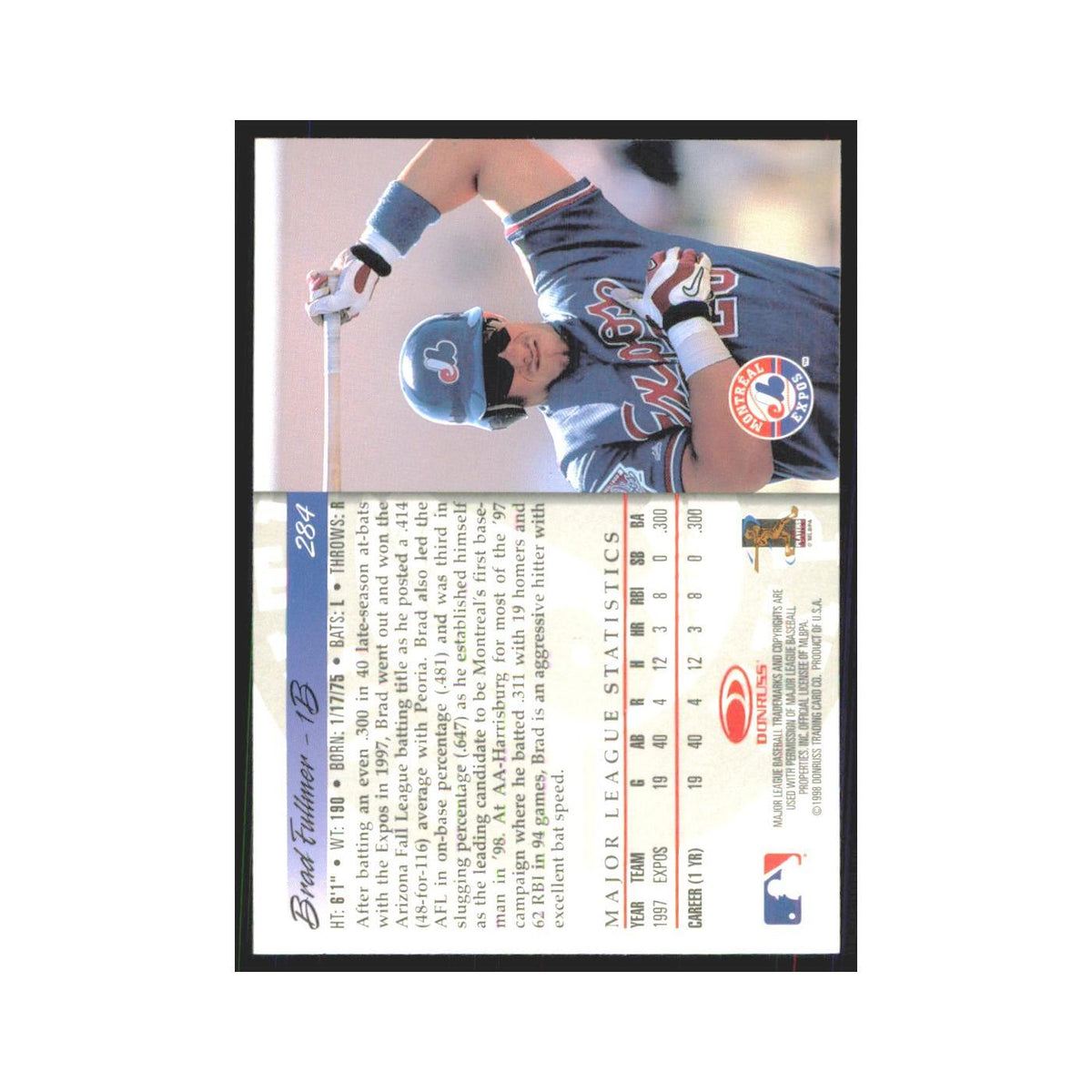 1998 Donruss Brad Fullmer Montreal Expos #284