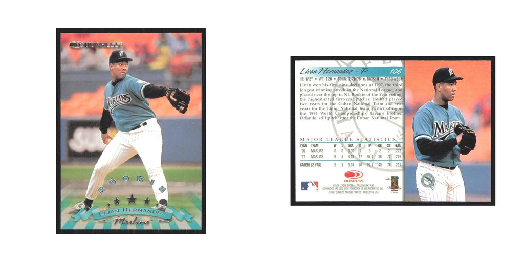 1998 Donruss Livan Hernandez Florida Marlins #106