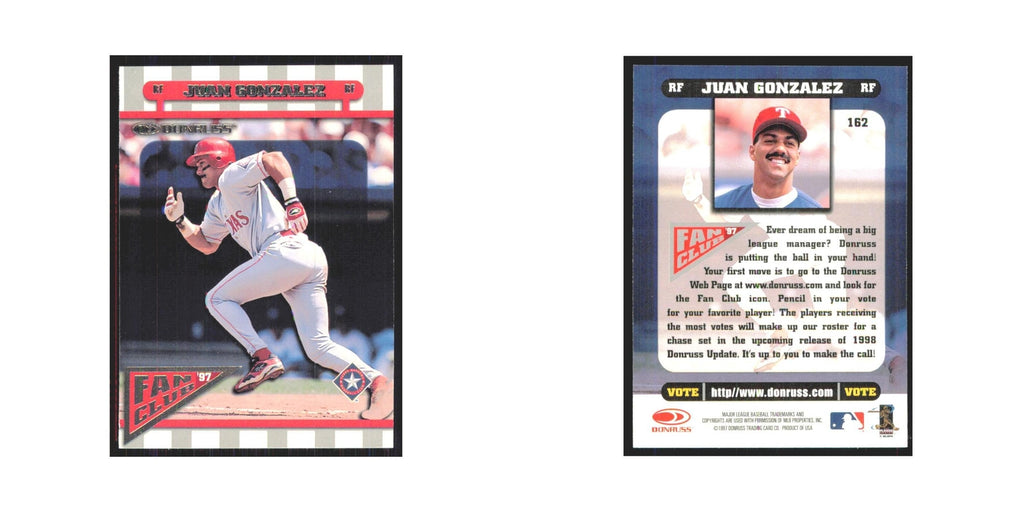 1998 Donruss Juan Gonzalez Rangers #162