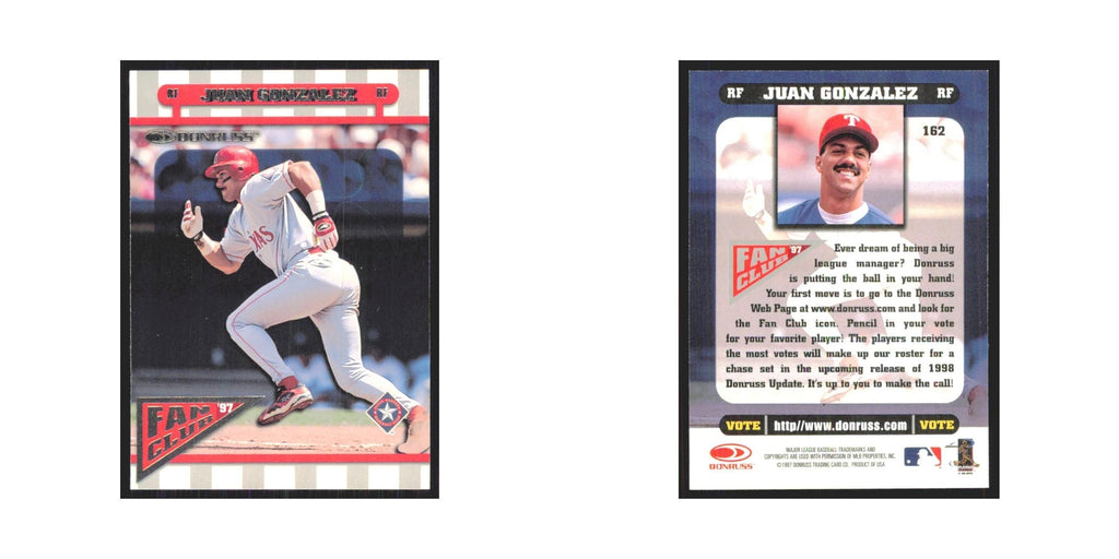 1998 Donruss Juan Gonzalez Rangers #162