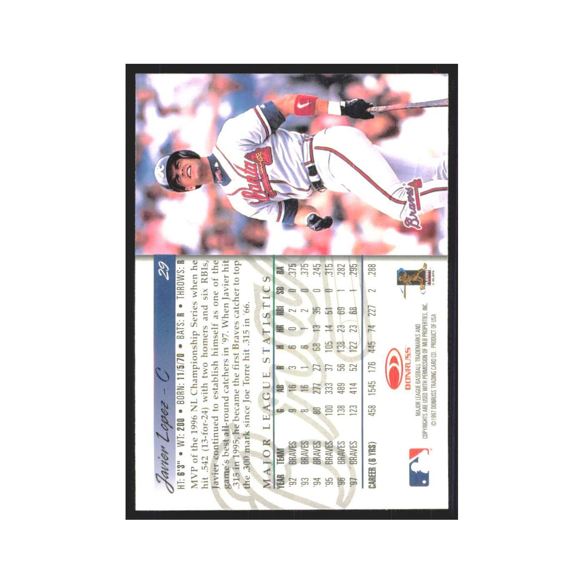 1998 Donruss Javier Lopez Braves #29