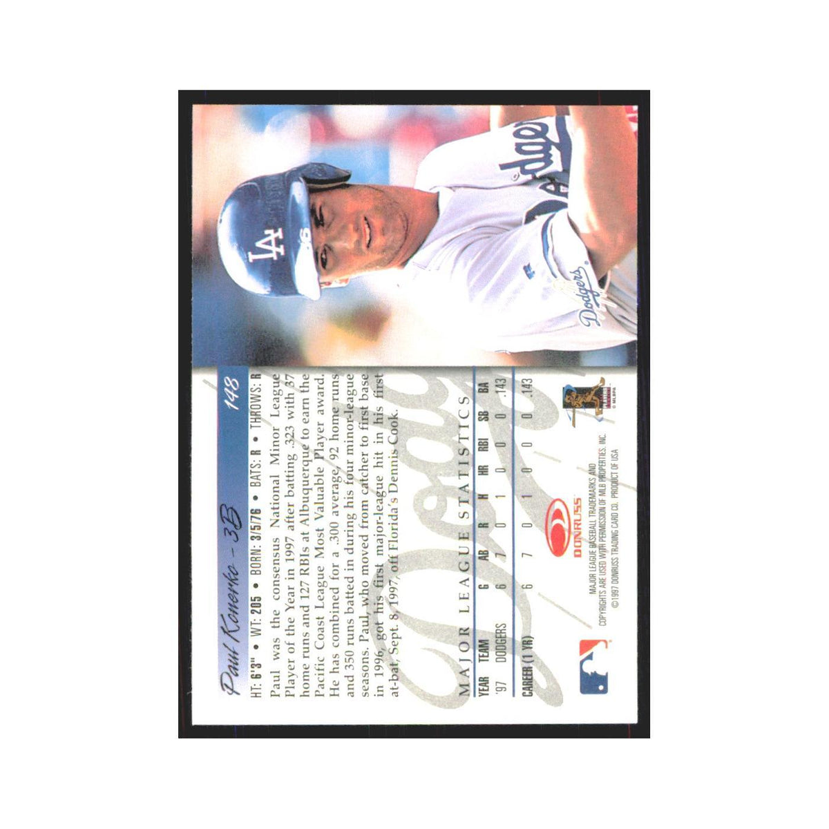 1998 Donruss Paul Konerko Dodgers #148