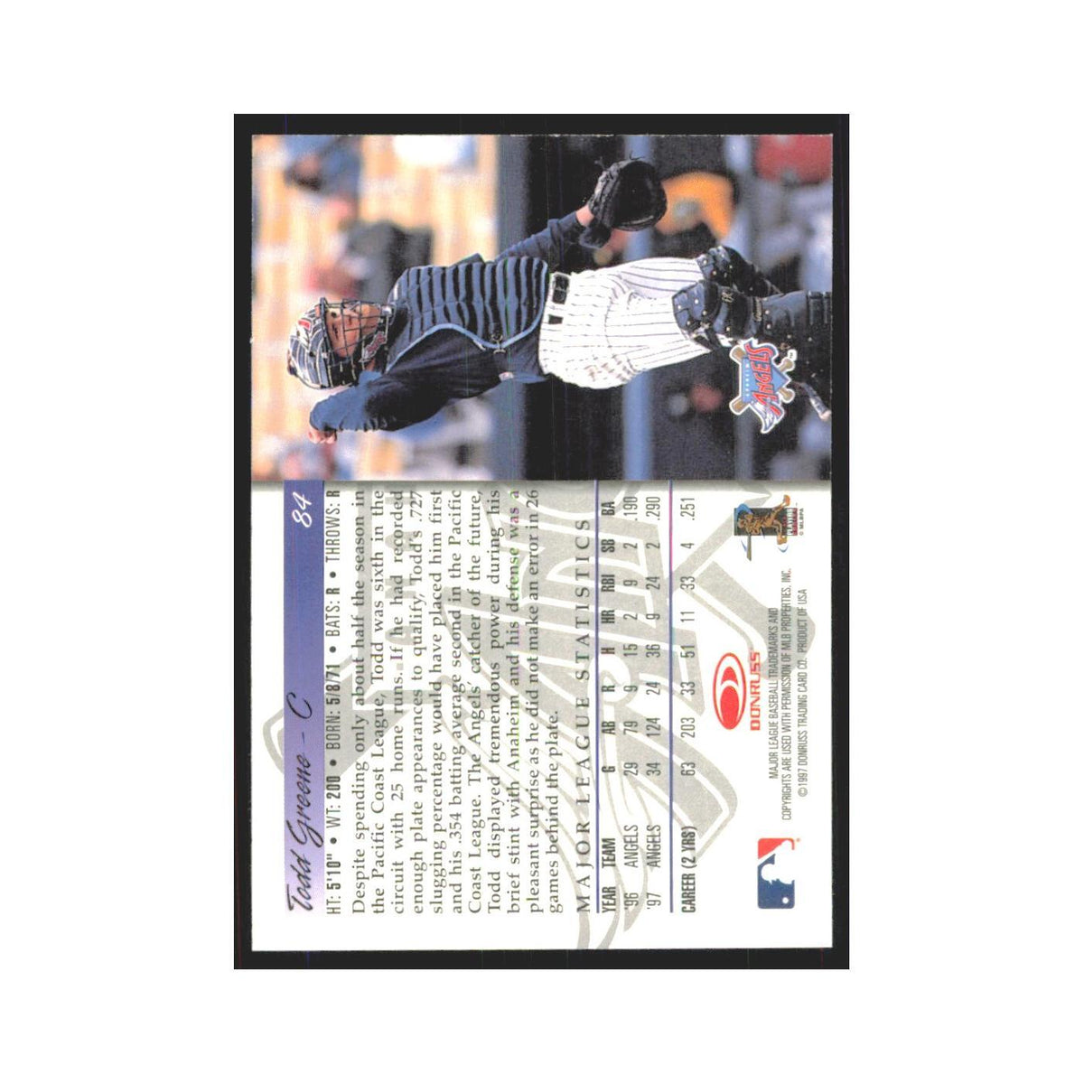 1998 Donruss Todd Greene Angels #84