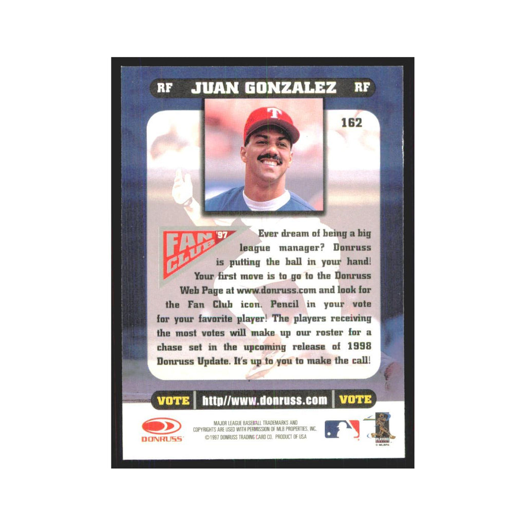 1998 Donruss Juan Gonzalez Rangers #162