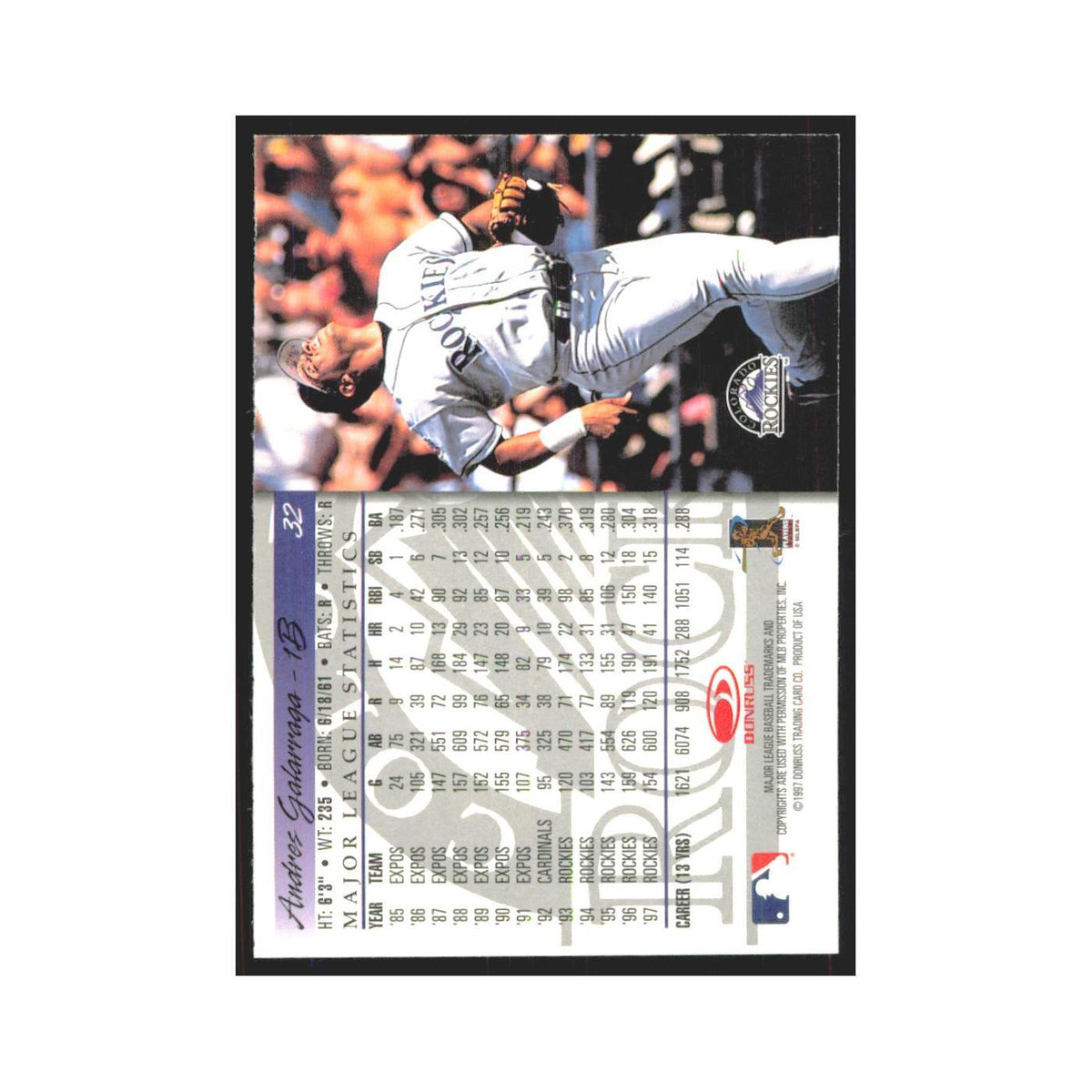 1998 Donruss Andres Galarraga Rockies #32