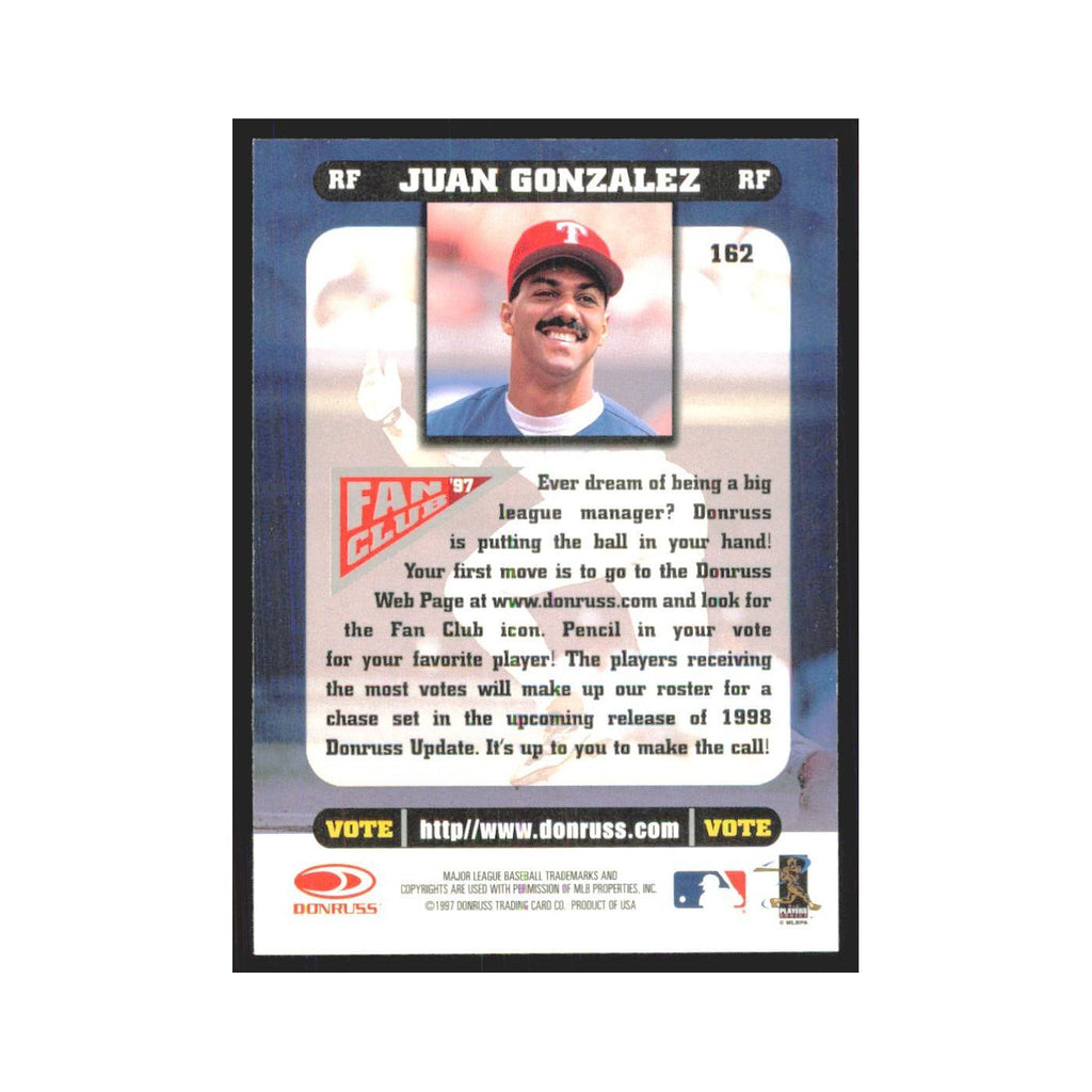 1998 Donruss Juan Gonzalez Rangers #162