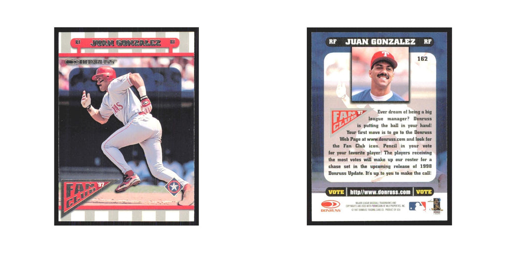 1998 Donruss Juan Gonzalez Rangers #162