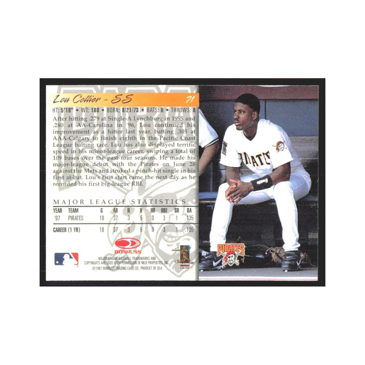 1998 Donruss Lou Collier Pirates #71
