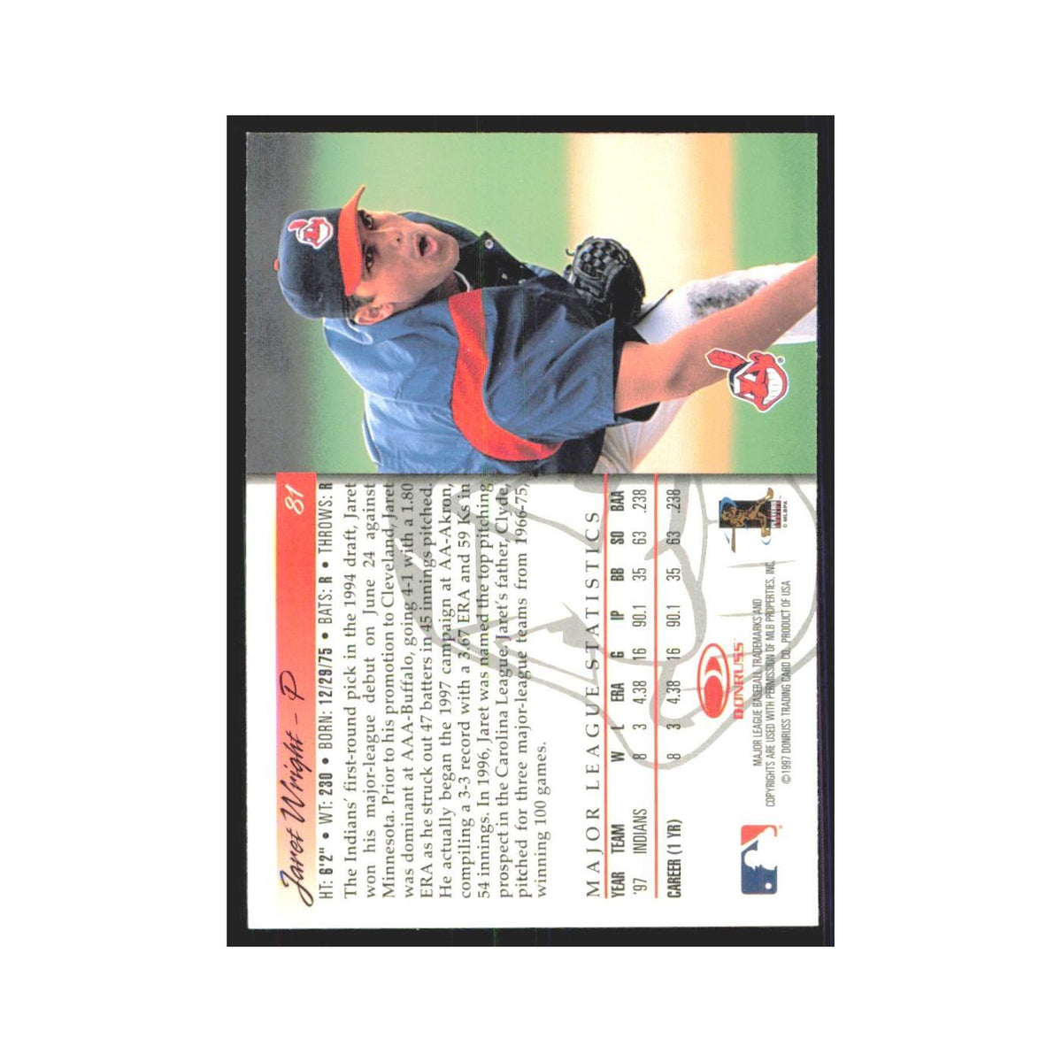 1998 Donruss Jaret Wright Indians #81