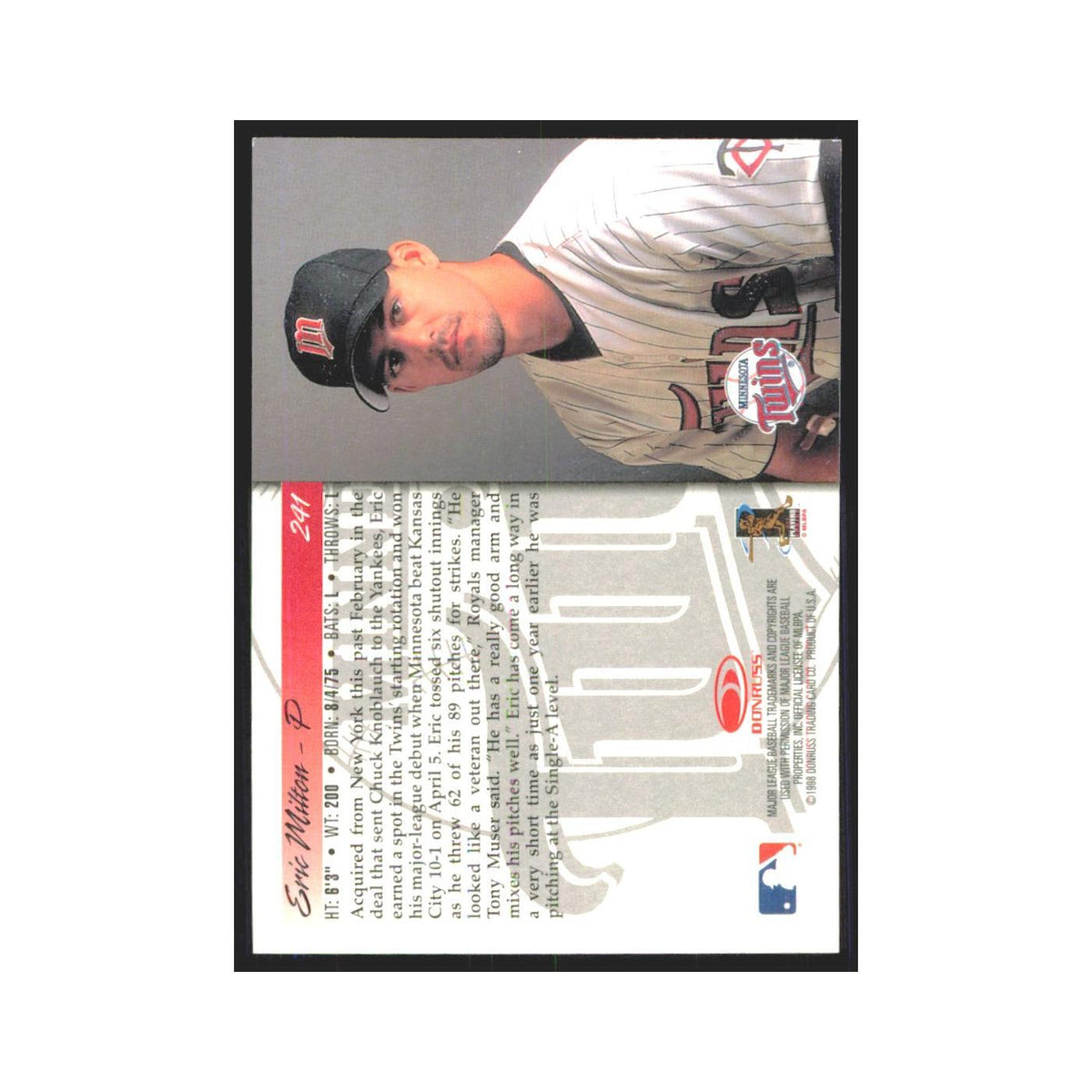 1998 Donruss Eric Milton Twins #241