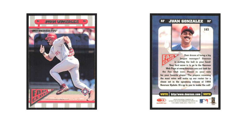 1998 Donruss Juan Gonzalez Rangers #162