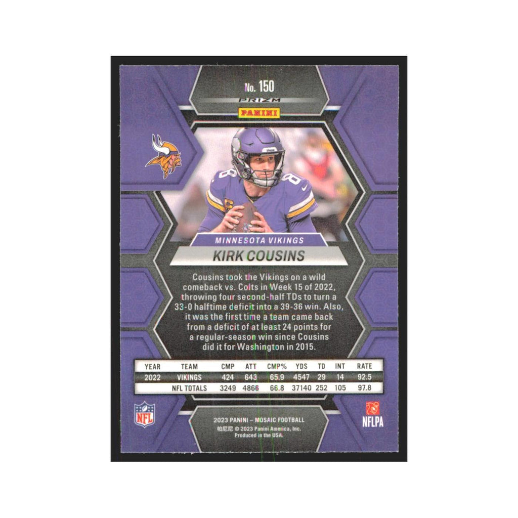 2023 Panini Mosaic Green Kirk Cousins Vikings #150